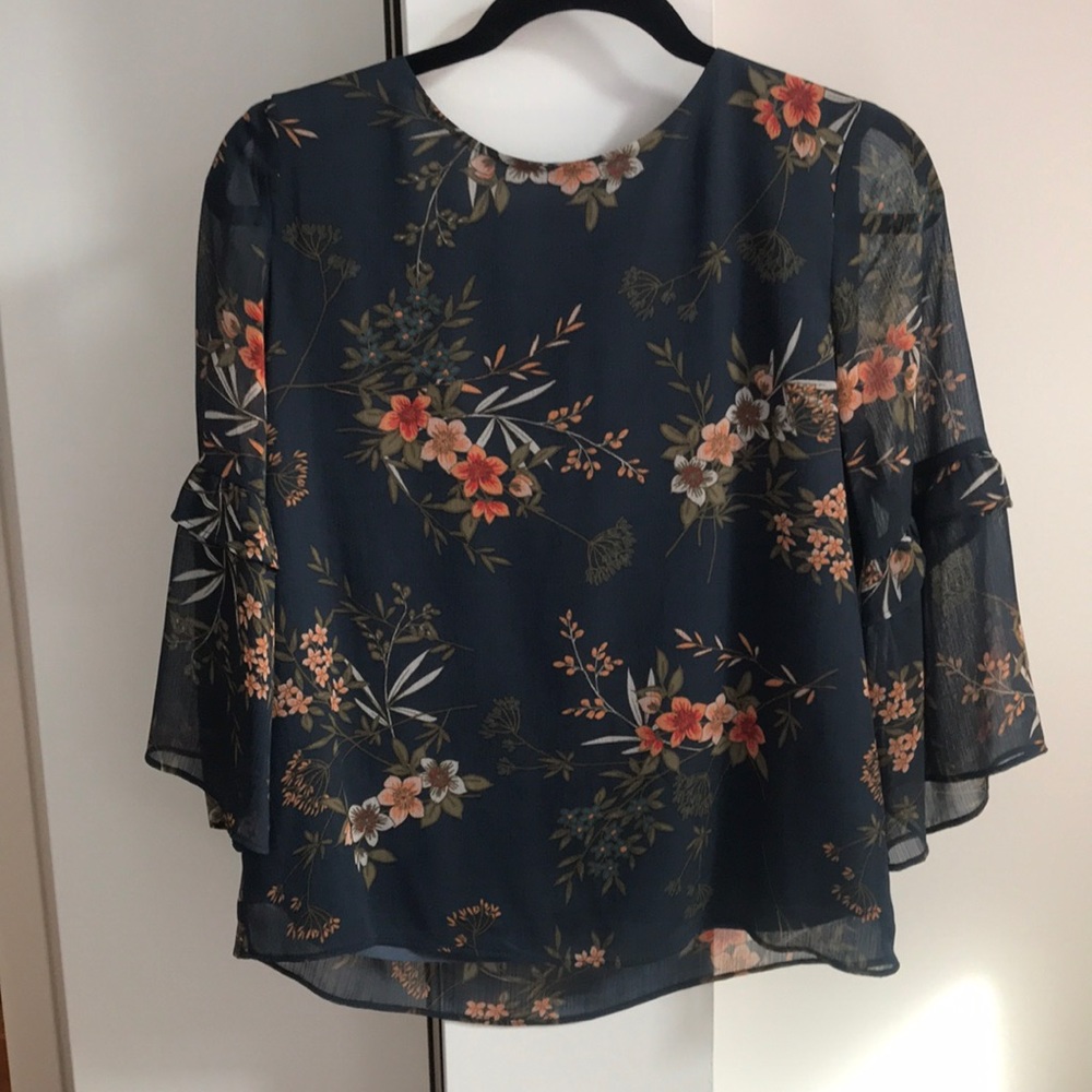 Floral Printed Blouse Small Banana Republic